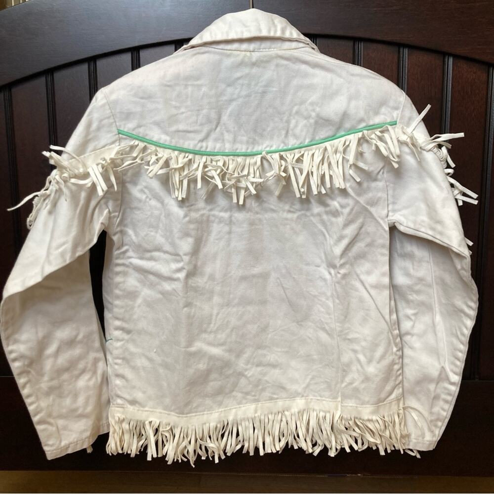Mel Jacks Ivory Pullover Fringe Detailing Girls Size XS / 5T - Picture 2 of 10